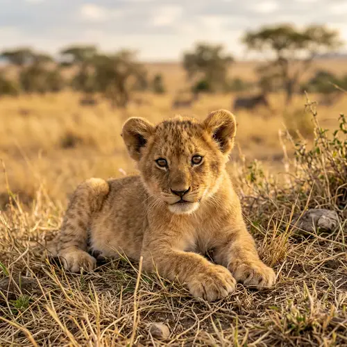 Adorable Lion Cub - Nature's Little King