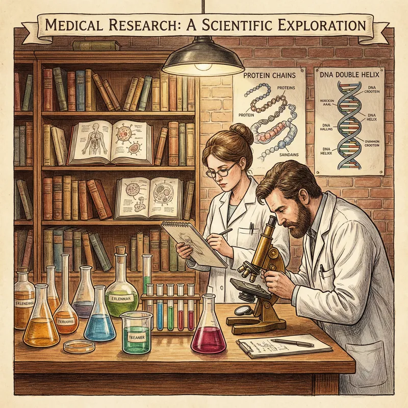 Intricate Medical Research Illustration | Laboratory Scene Intricate Medical Research Illustration | Laboratory Scene