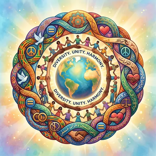 Inspiring Diversity Symbol - Unity, Peace, Friendship