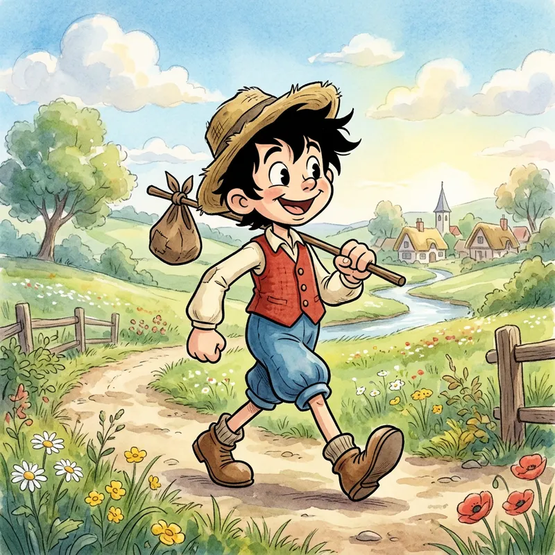 Monkey D. Luffy in Ghibli Art Style