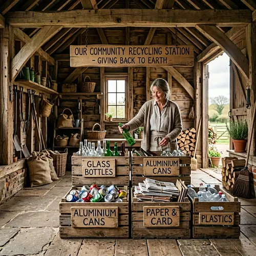 Rustic Recycling Scene - Celebrating Reuse and Sustainability