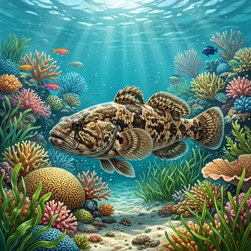 Marbled Goby Fish: Colorful Blend in Underwater Environment