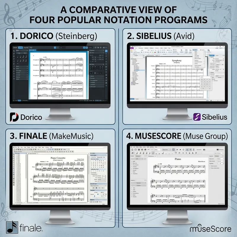 Dorico vs. Sibelius vs. Finale vs. Musescore: Which Notation Program to Choose?