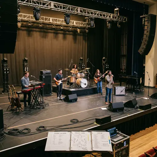 Live Stage Equipment Arrangement for Diverse Performers