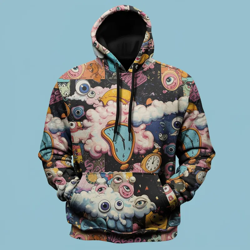 Weirdcore Dreamcore Black Hoodie Design