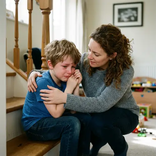 Emotional Comfort: A Boy's Fear and a Woman's Calm