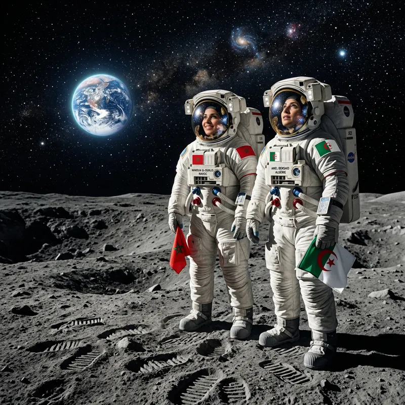 Moroccan and Algerian Women on the Moon