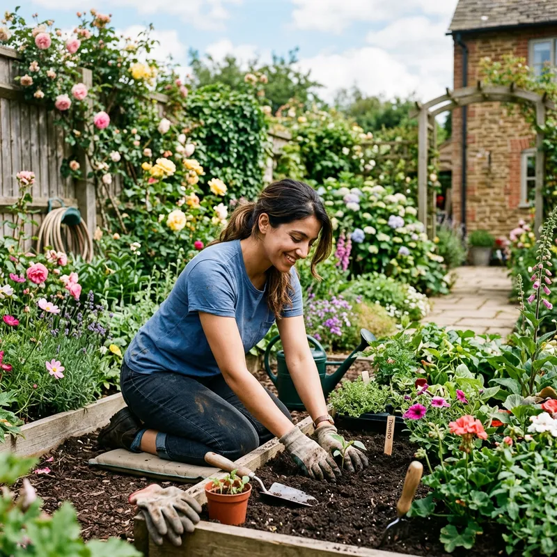 Girl in Garden | Enjoying Nature and Greenery Girl in Garden | Enjoying Nature and Greenery