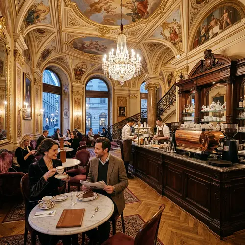 Beautiful Baroque Coffee Shop with Cozy Seating