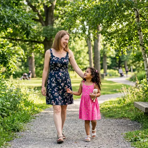 Mother and Daughter Enjoying Time at Park