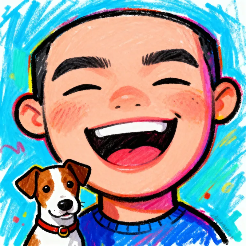 Vivid Caricature Art with Jack Russell Terrier