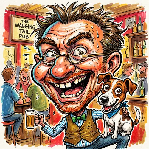 Vivid Caricature Art with Jack Russell Terrier