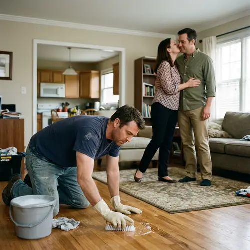 Cuckold Scrubbing Floor: A Unique Scene