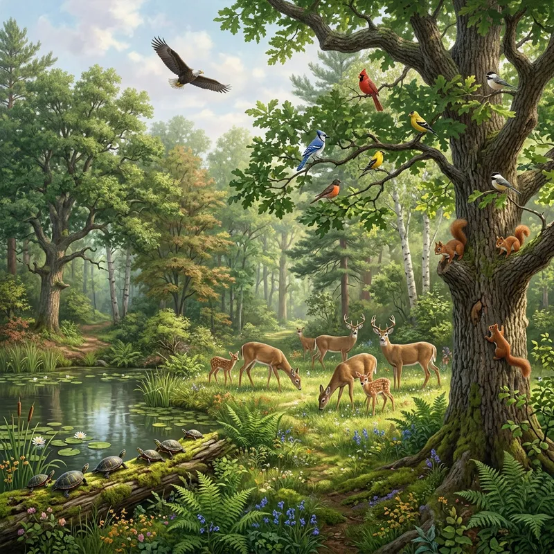 Explore a Vibrant Forest with Diverse Animals Explore a Vibrant Forest with Diverse Animals