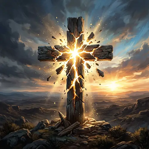 Fragmented Cross: Symbol of Rebirth and Hope