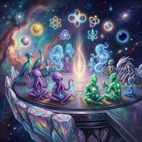 Unique Intergalactic Religion Gathering | Cosmic Chapel Aliens