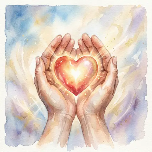 Watercolor Painting of Divine Love and Compassion