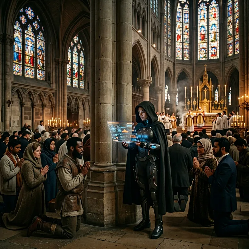 Time Traveler Witnessing Ancient Religious Ceremony Time Traveler Witnessing Ancient Religious Ceremony