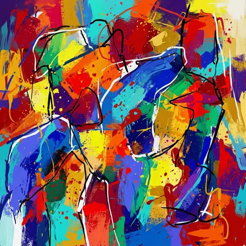 Abstract Art: Bold Colors & Irregular Shapes