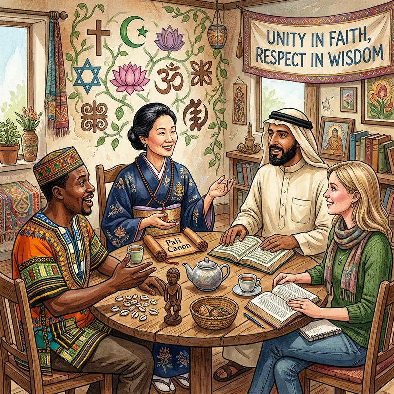 Diverse Religious Teachings Exchange: Spiritual Syncretism Gathering