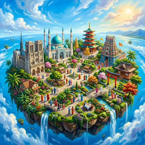 Unique Floating Island with Diverse Faith Groups | Harmonious Coexistence