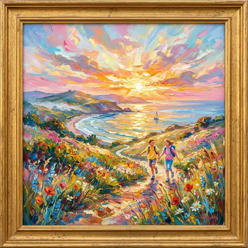 Impressionist Style Oil Painting Conveying The Concept of Beginning