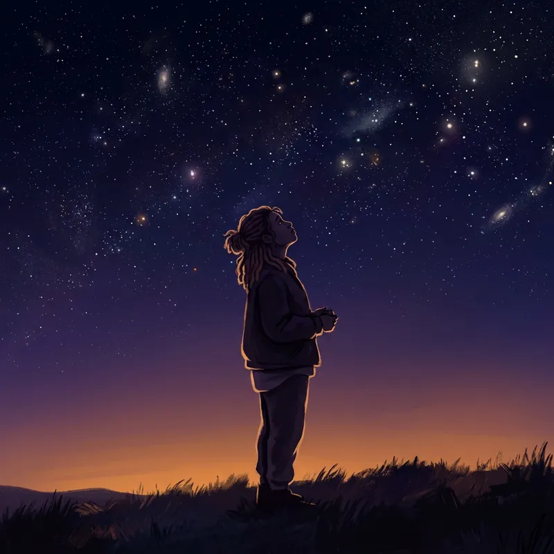 Man Silhouette Looking at Sky | Diversity Graphic