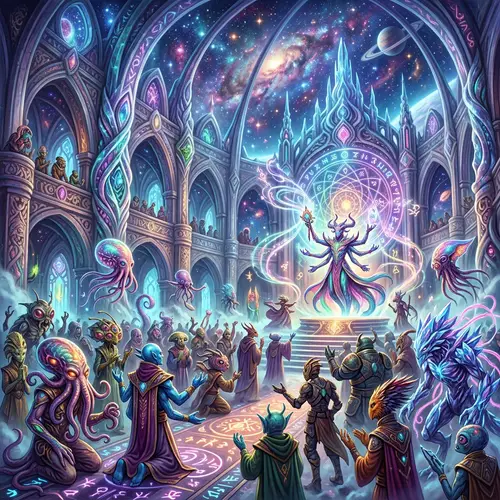 Otherworldly Beings in Intergalactic Ritual | Cosmic Cathedral