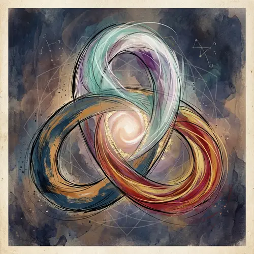 Trinity Concept: Symbolic Unity in Abstract Illustration