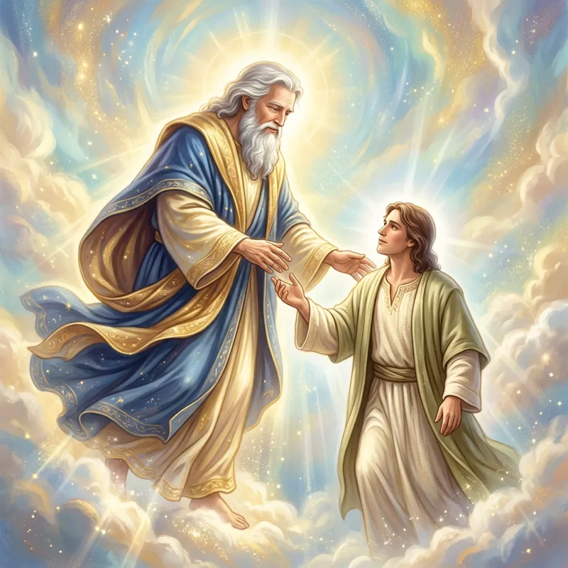 God and Son | Sacred Bond Illustration