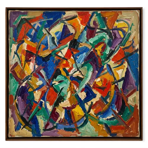 Abstract Oil Painting Inspired by Early 20th Century Artists