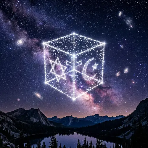 Celestial Cube Formation in Enchanting Night Sky