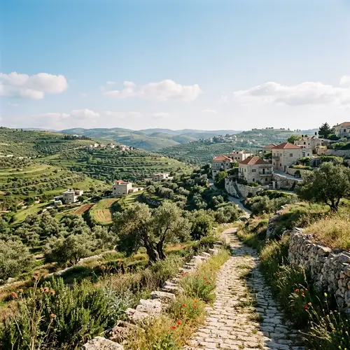 Rolling Green Hills and Olive Groves in Palestine