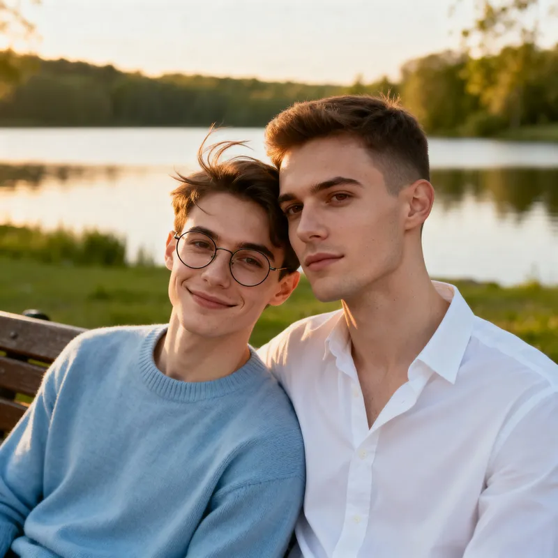 Serene Moments of a Gay Couple
