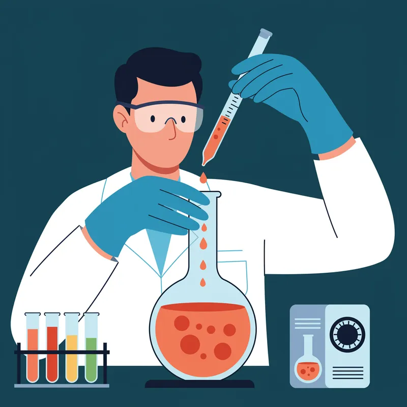Chemical Extraction with Test Tube Vector Graphics