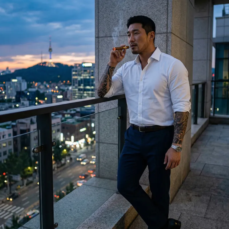 Confident Tattooed Korean Government Official Confident Tattooed Korean Government Official