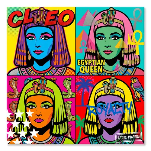 Bold Pop Art Interpretation of Cleopatra
