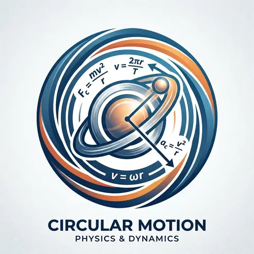 Circular Motion Logo Design with Key Physics Formulas