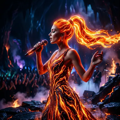 Taylor Swift: Dreamlike Image with Lava Hair