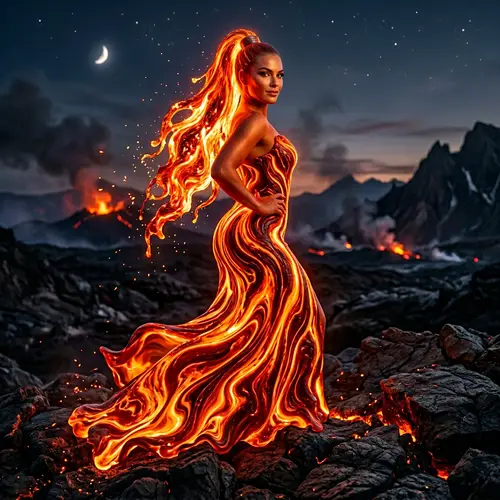 Taylor Swift as a Goddess of Lava: A Creative and Striking Depiction