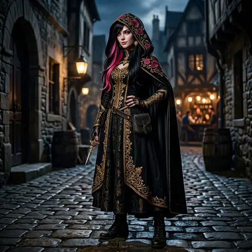 Noble Thief: The Enigmatic Black and Pink Attire