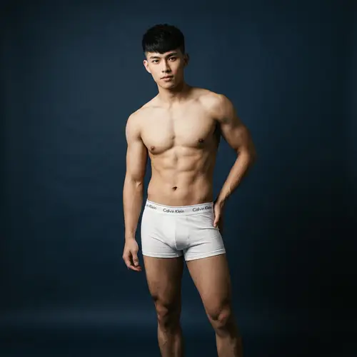 Confident Young Model Portrait in Calvin Klein Brief