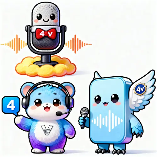 3 Unique Mascot Designs for 4v Voice Over Company