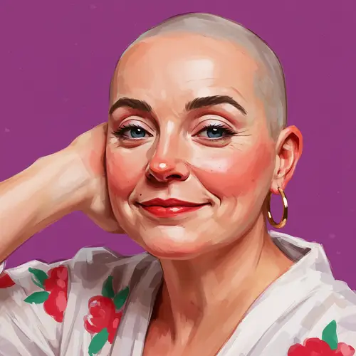 Whimsical Digital Portrait of a Cheerful Model