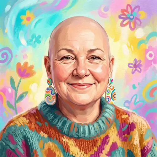 Whimsical Digital Portrait of a Cheerful Model