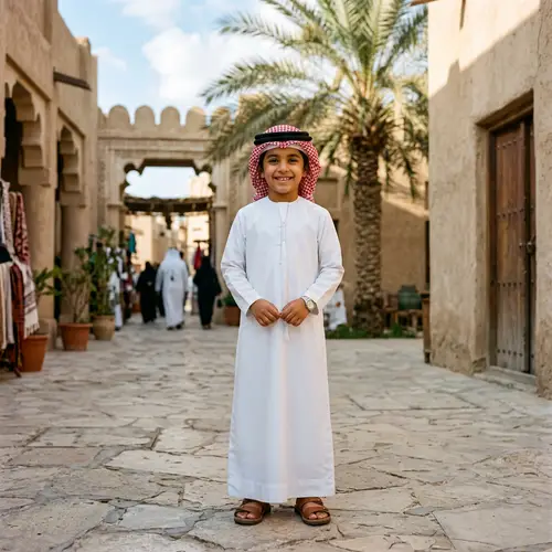 Arabian Boy in Traditional Arabic Clothing