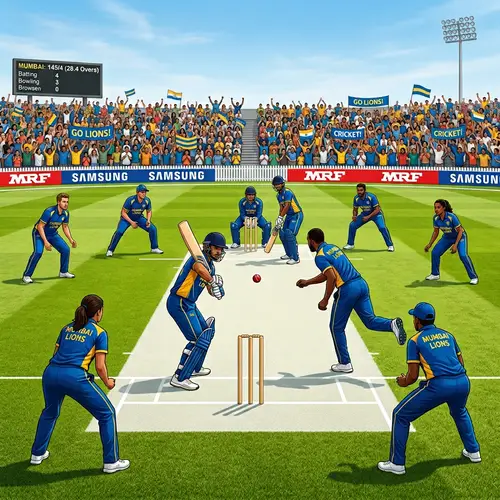 Vibrant Cricket Field with Diverse Players | Exciting Match Scene