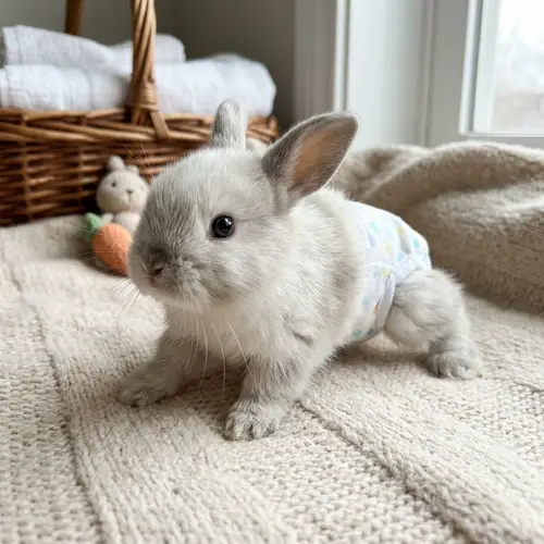 Adorable Baby Rabbit in Diapers | Cute Newborn Bunny Crawling