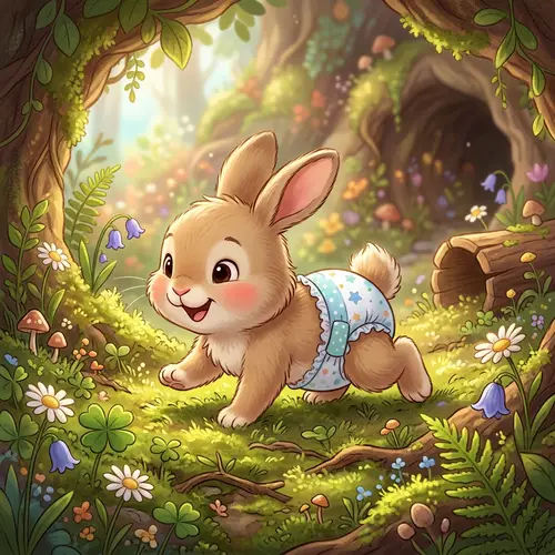 Newborn Baby Rabbit in Diapers | Cute and Animated Photos