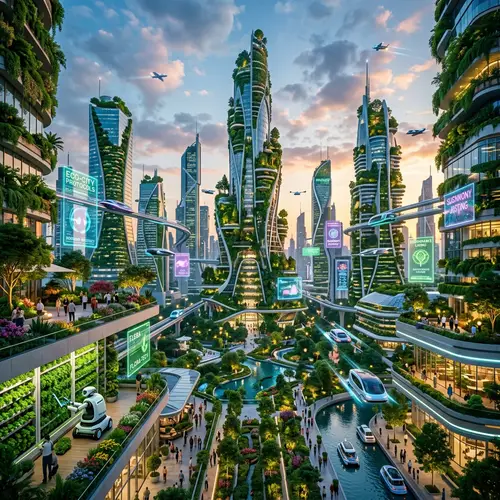 Future World: Nature and Technology Harmony